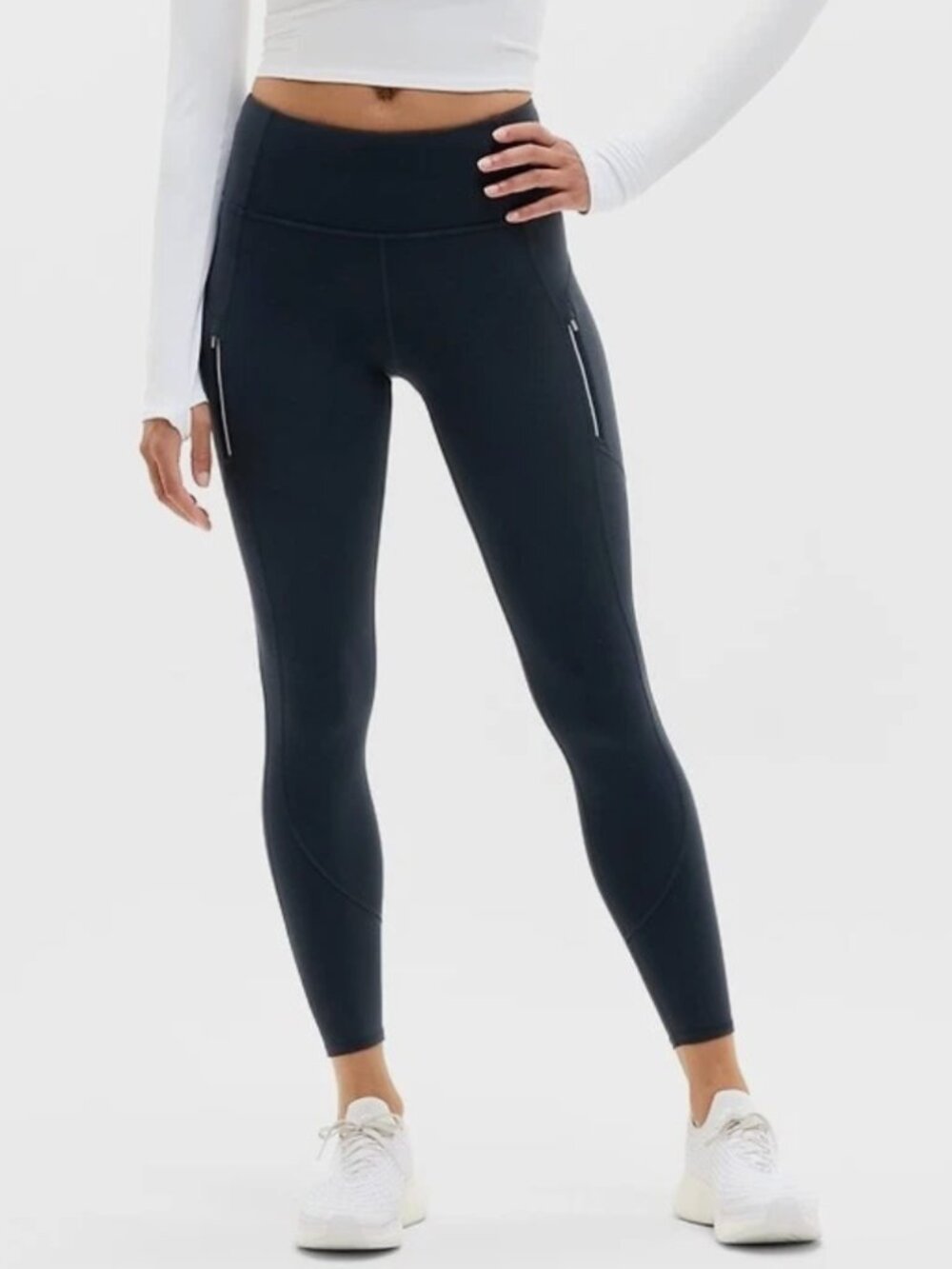 Athleta Rainier High Rise Pocket Ankle Leggings Black Women’s S